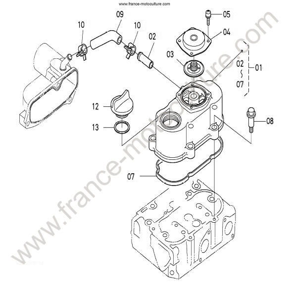 Couvre culasse KUBOTA GR1600