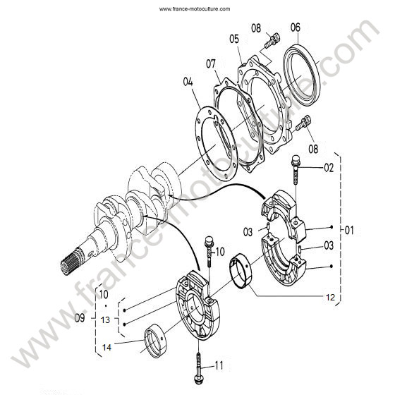 Palier vilebrequin KUBOTA GR1600