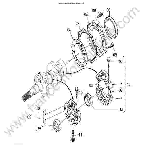 KUBOTA - GR1600 : Palier vilebrequin