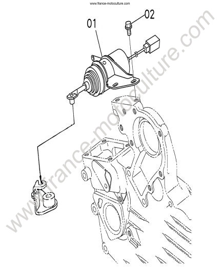 Solenoide - arret moteur : KUBOTA - GR1600