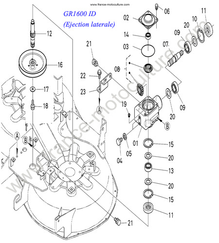 Renvoi angle (ID) KUBOTA GR1600