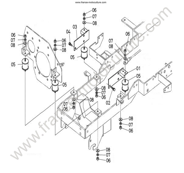 Support moteur KUBOTA GR1600
