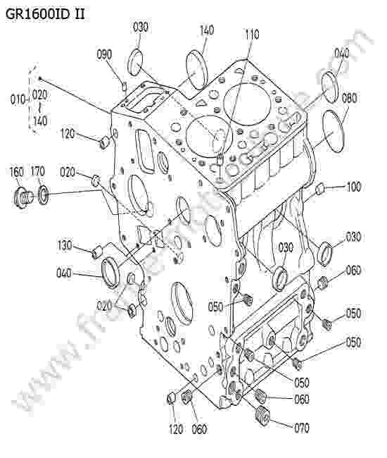 KUBOTA - GR1600ID-II : Bloc moteur