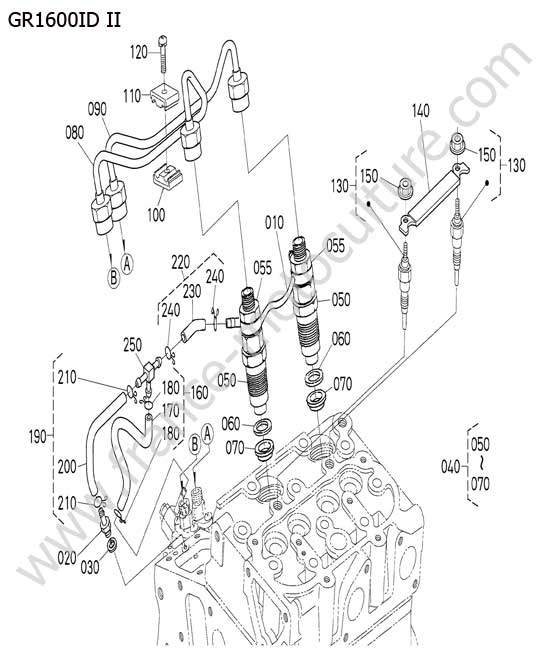 Injection - Tuyaux KUBOTA GR1600ID-II
