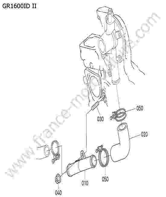 KUBOTA - GR1600ID-II : Durite moteur
