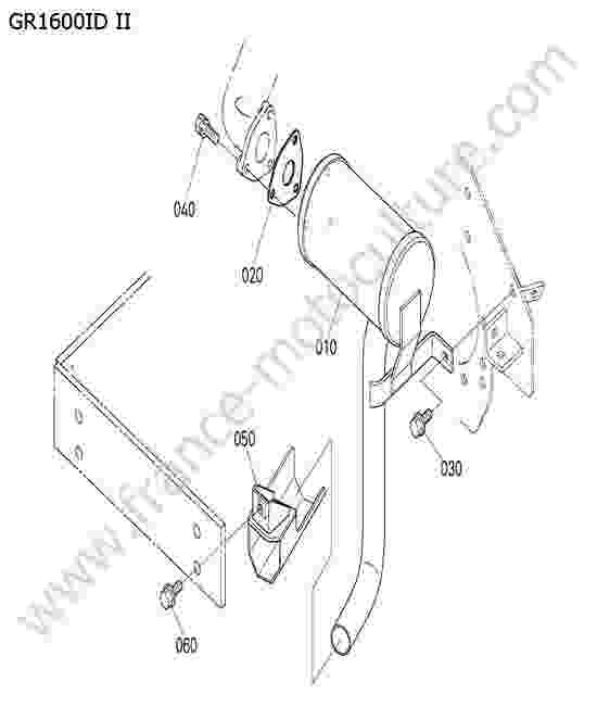 KUBOTA - GR1600ID-II : Echappement