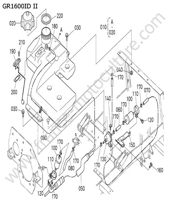Reservoir- filtre carburant KUBOTA GR1600ID-II