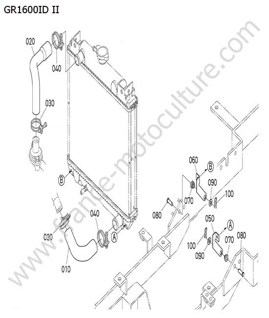 Durite radiateur KUBOTA GR1600ID-II