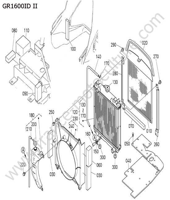 Radiateur KUBOTA GR1600ID-II