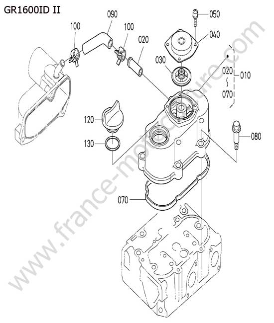 Cache culbuteur KUBOTA GR1600ID-II