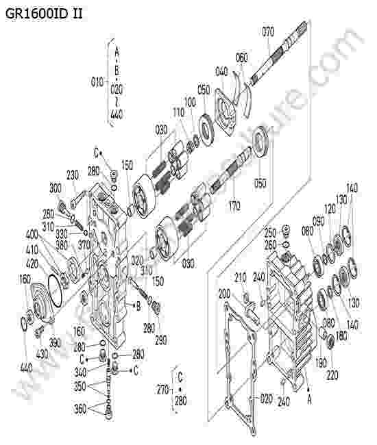 KUBOTA - GR1600ID-II : Détail pompe hydraulique