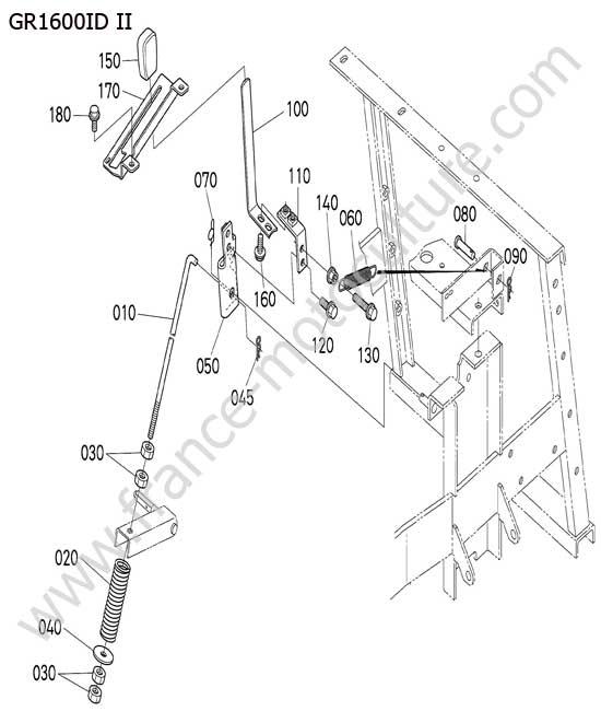 Levier embrayage - cable KUBOTA GR1600ID-II
