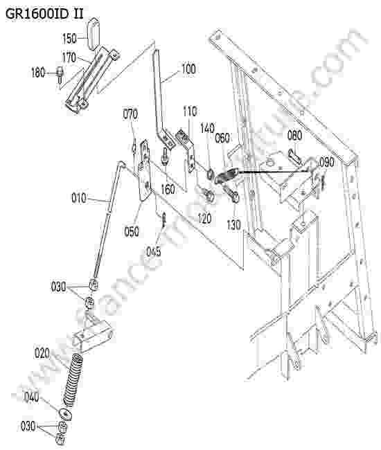 KUBOTA - GR1600ID-II : Levier embrayage - cable