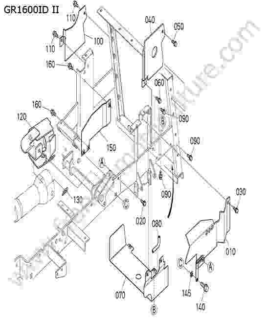 KUBOTA - GR1600ID-II : Couvercle arriere de chassis