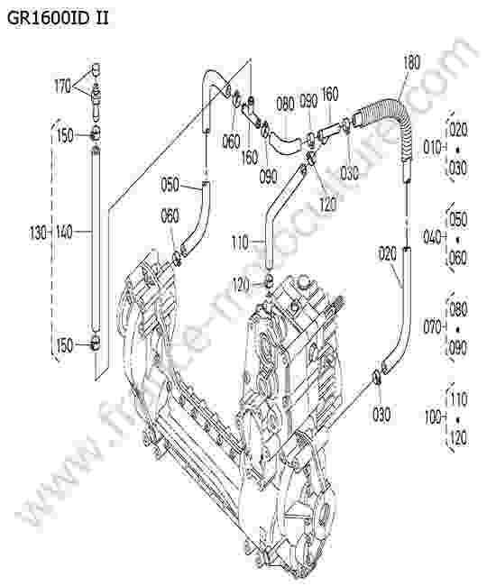 KUBOTA - GR1600ID-II : Tuyau hydraulique transmission