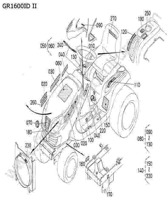 KUBOTA - GR1600ID-II : Autocollant tracteur