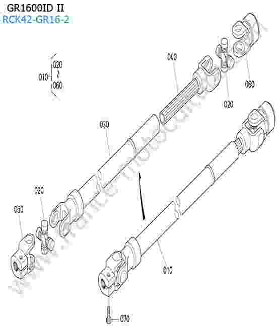 KUBOTA - GR1600ID-II : Cardan transmission coupe