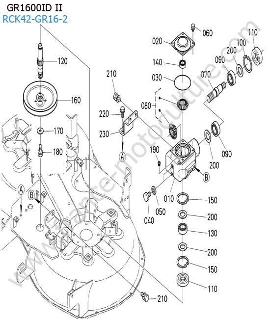 Boitier plateau de coupe KUBOTA GR1600ID-II