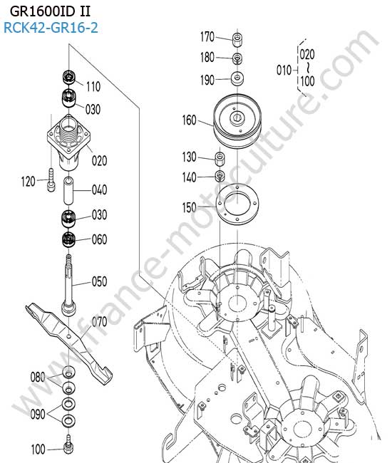 Lame droite KUBOTA GR1600ID-II