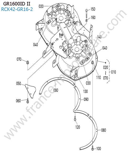 Etiquettes plateau de coupe KUBOTA GR1600ID-II