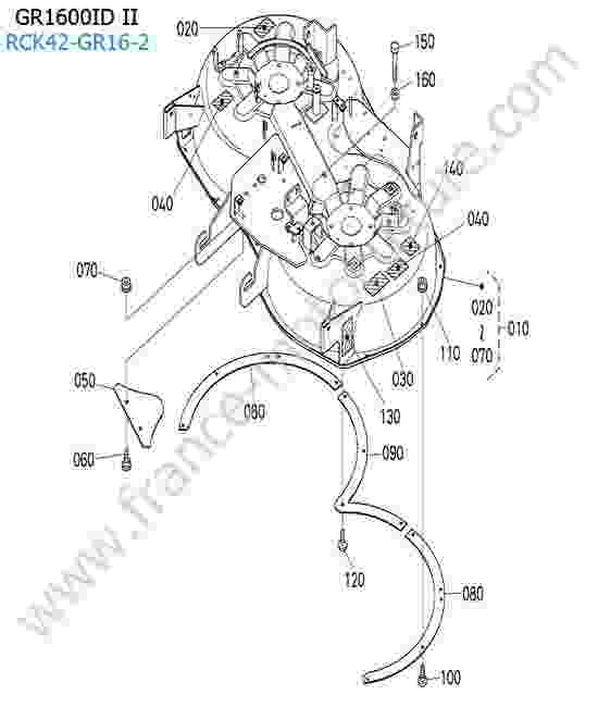 KUBOTA - GR1600ID-II : Etiquettes plateau de coupe