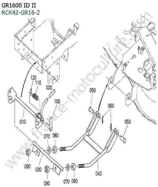 KUBOTA - GR1600ID-II : Attelage avant plateau coupe