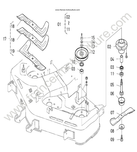 Poulie lame gauche KUBOTA GR2100