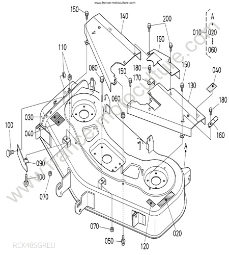 RCK48SGREU : Plateau coupe KUBOTA GR2120