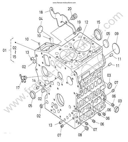 Bloc moteur : KUBOTA - GZD15