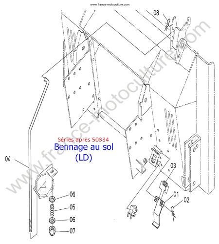 Levier interrupteur bac 2 LD KUBOTA GZD15