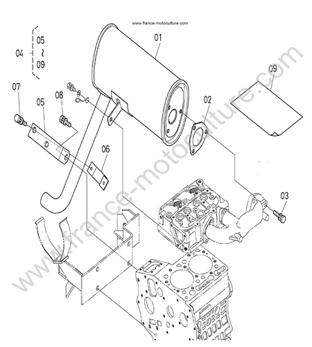 Echappement KUBOTA GZD15