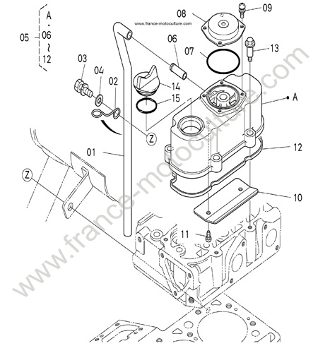 Couvre culasse KUBOTA GZD15
