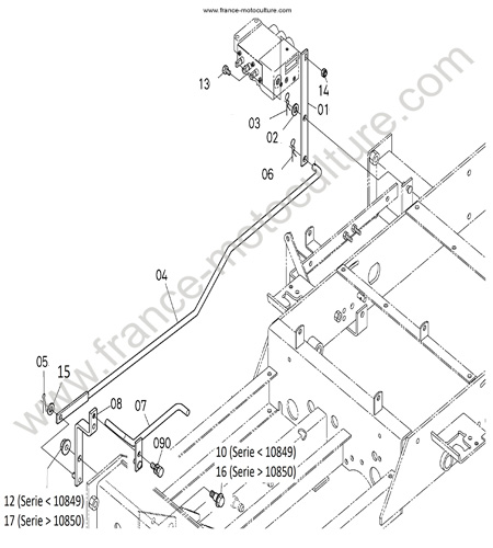 Circuit bras relevage KUBOTA GZD15