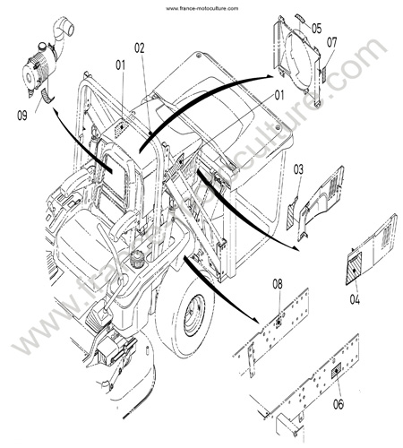 Etiquettes arrière KUBOTA GZD15