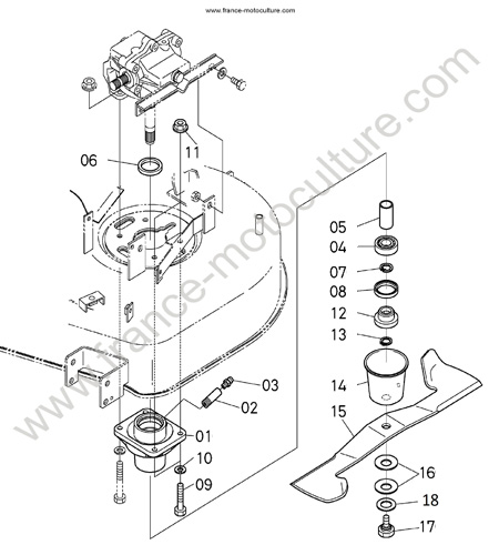 Support lame gauche KUBOTA GZD15
