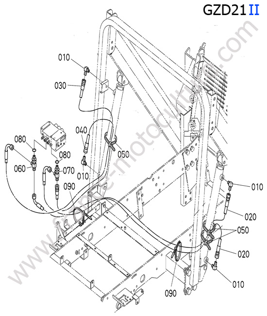 Circuit levage KUBOTA GZD21-II