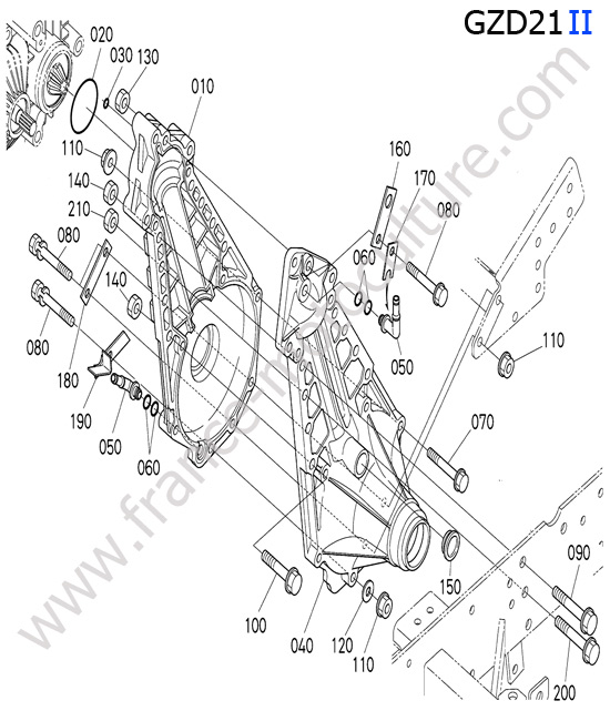 Carter pont gauche KUBOTA GZD21-II