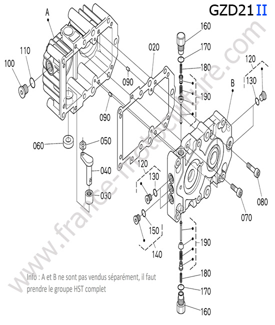 Carter HST droit KUBOTA GZD21-II