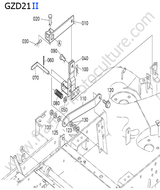 Relevage tondeuse droit KUBOTA GZD21-II