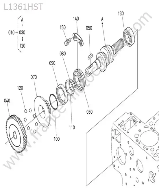 Arbre pompe injection KUBOTA L1361
