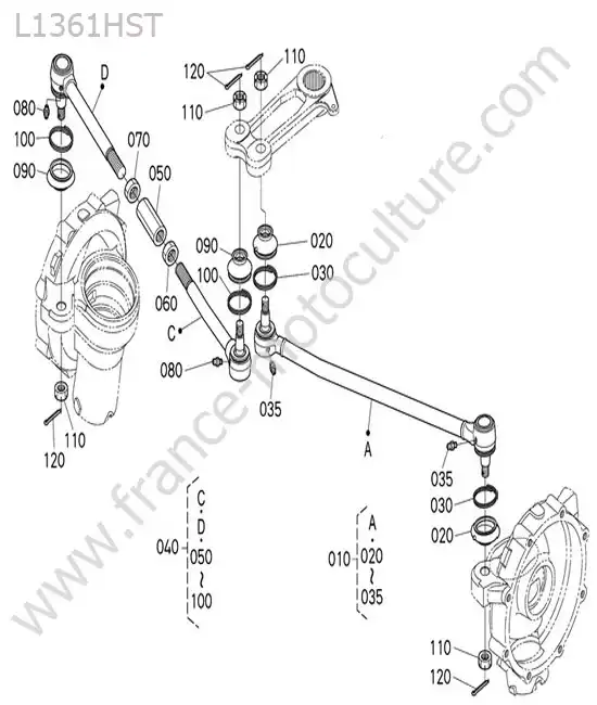 Rotule direction KUBOTA L1361