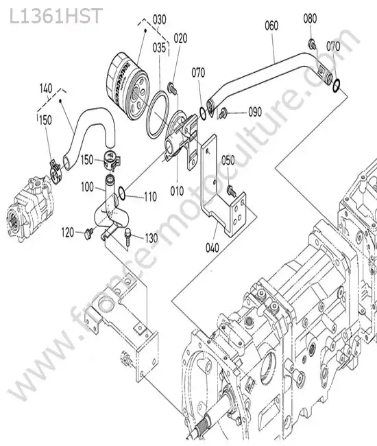 Circuit aspiration KUBOTA L1361