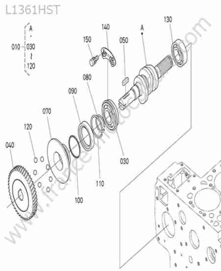 KUBOTA - L1361 : Arbre pompe injection