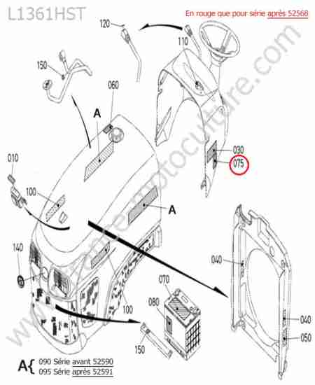 KUBOTA - L1361 : Etiquettes avant