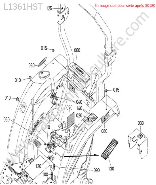 Etiquettes arriere KUBOTA L1361