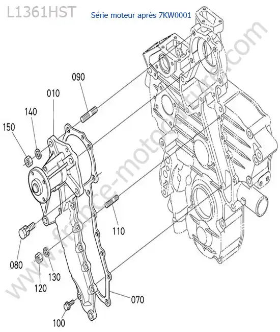 Pompe a eau (serie apres 7kw0001) KUBOTA L1361