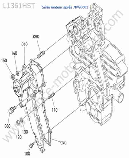 KUBOTA - L1361 : Pompe a eau (serie apres 7kw0001)