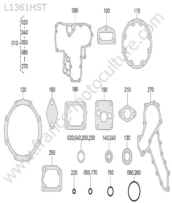 Jeu de joints inferieurs KUBOTA L1361