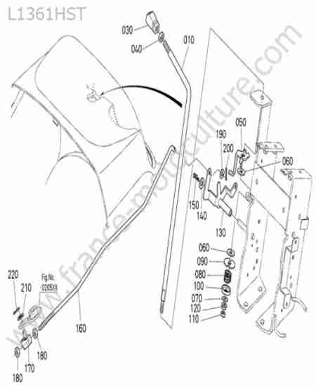 KUBOTA - L1361 : Levier accelerateur