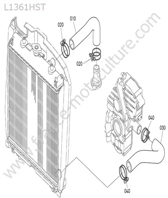 Durites radiateur KUBOTA L1361